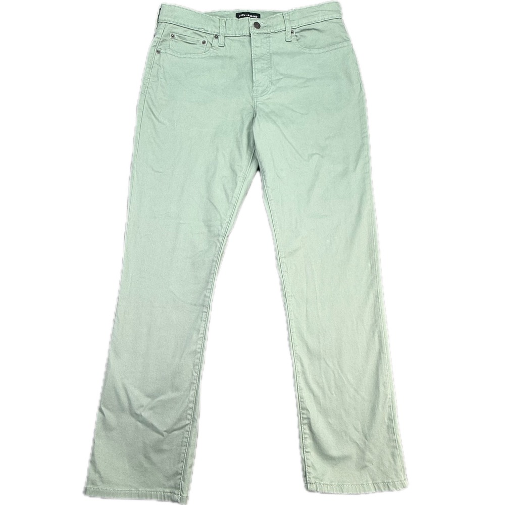 Lucky Brand 410 Athletic Straight Pants Mens 33x30 Green Sage Chino New
